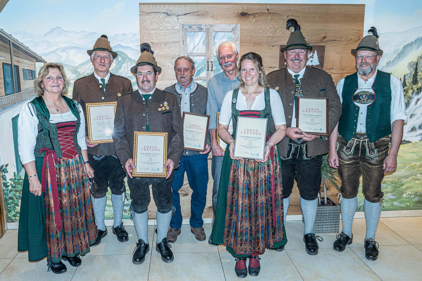 Ehrungen auf der Jahreshaupt-Versammlung 2025 des SV Buching-Berghof